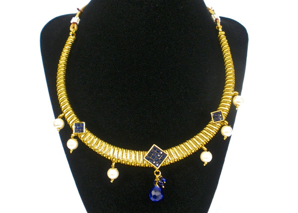simple antique gold necklace set