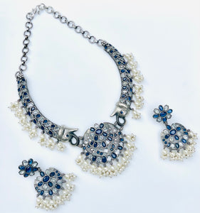 Grand elephant headed brass necklace set