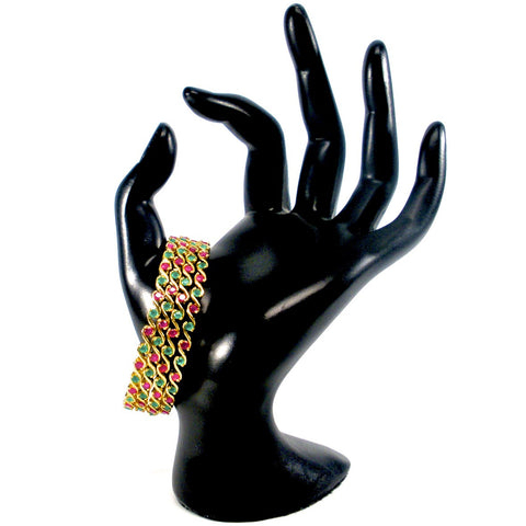 set of traditional ruby and emerald bangles