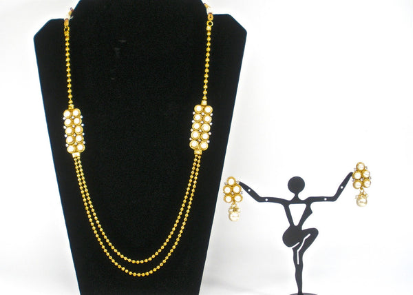 haram with symmetric pearl pendants