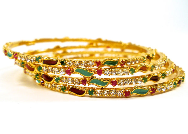 set of 4 stone bangle