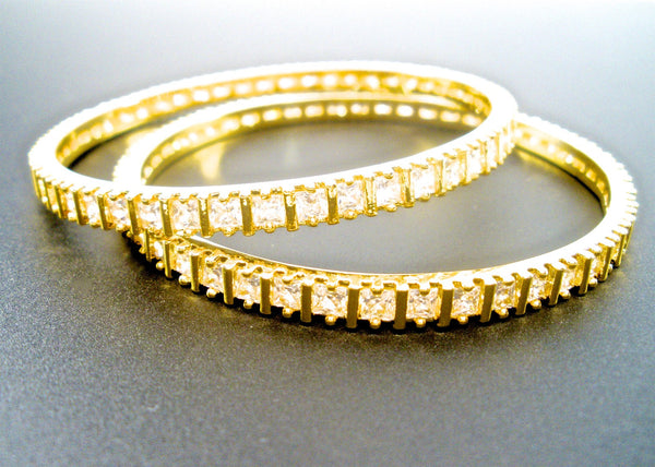 american diamond stone bangles