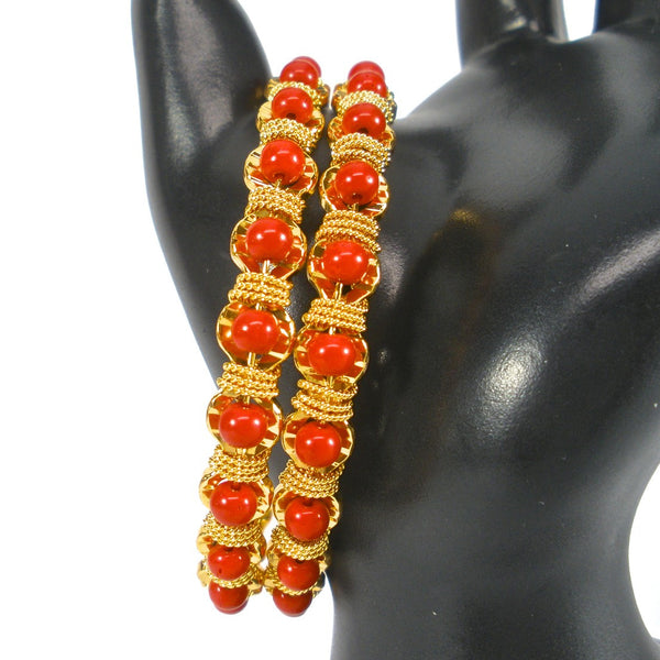 large beaded bangle pair