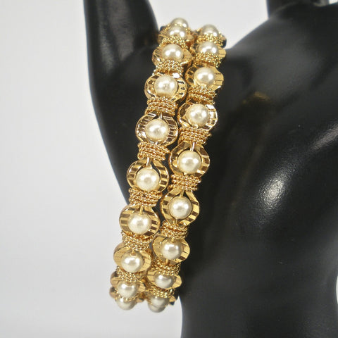 large beaded bangle pair