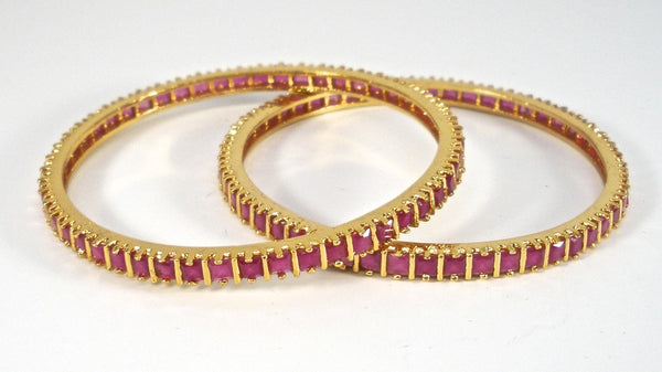 ruby stone bangles