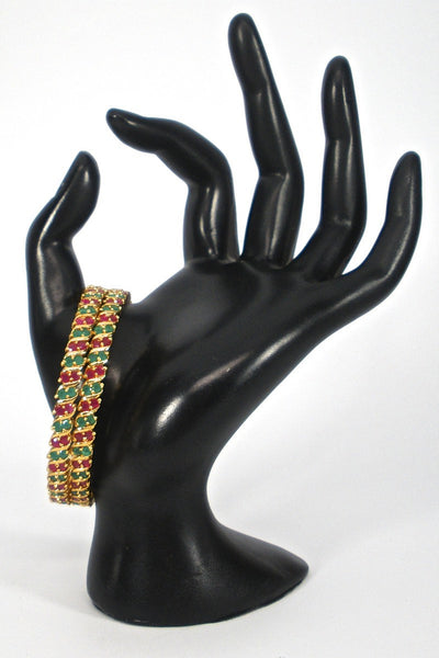 traditional emerald and ruby bangles
