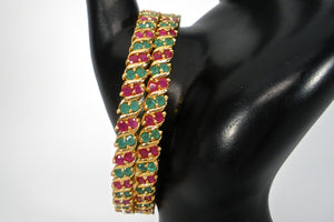 traditional emerald and ruby bangles