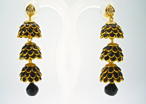 3 tier pachi jhumkas