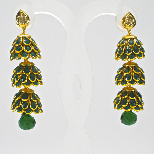 3 tier pachi jhumkas