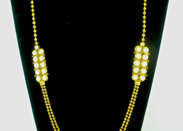 haram with symmetric pearl pendants
