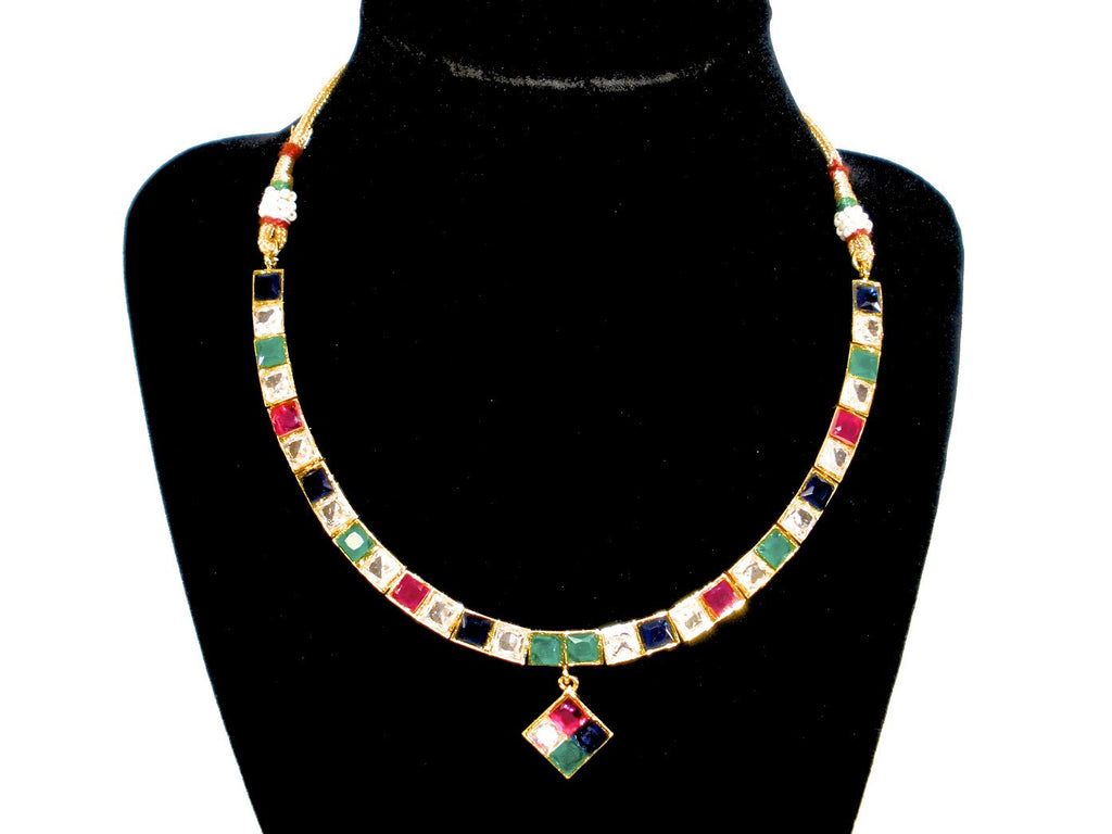 Beautiful Multi Colored Stone Imitation Necklace Set