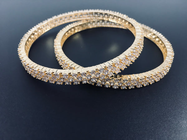 american diamond stone bangle pair