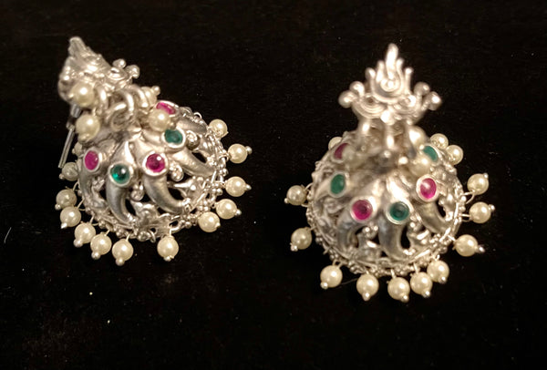 White metal nataraja pendant set