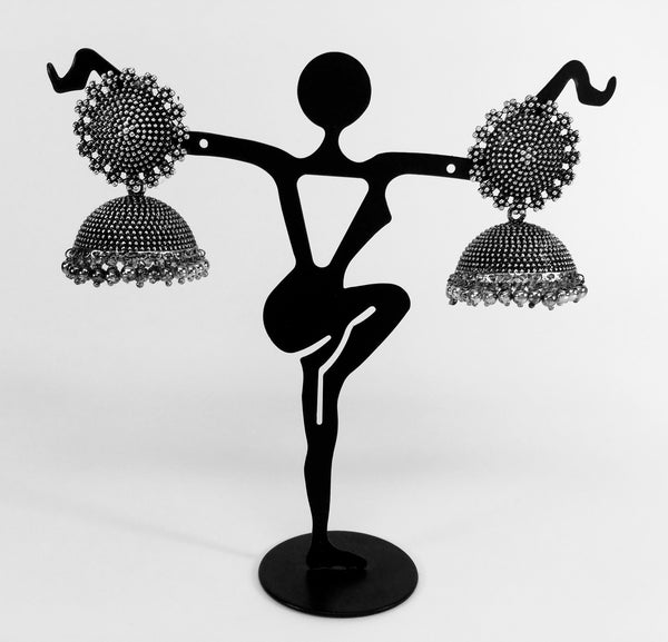oxidized german silver jhumkas