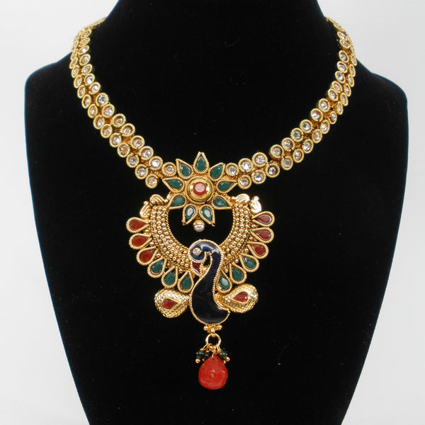 peacock necklace set