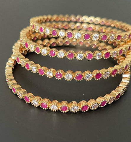 set of 4 stone bangles