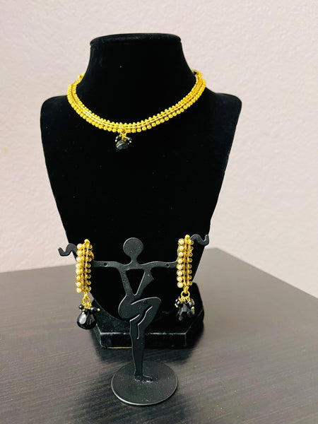 Simple antique finish necklace set