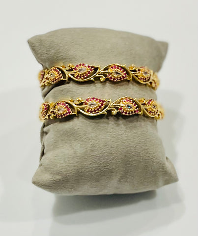 Leaf shaped Stone bangles