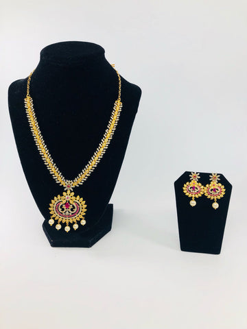 Mid length American diamond set