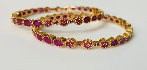Ruby bangle pair