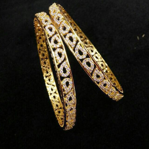 white stone bangle pair