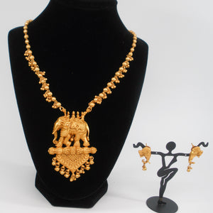 matte finish elephant pendant set