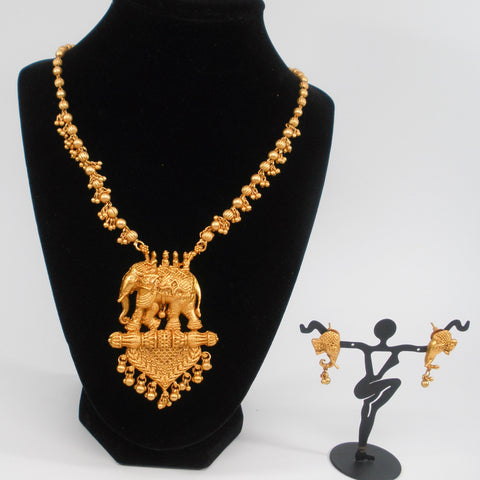 matte finish elephant pendant set