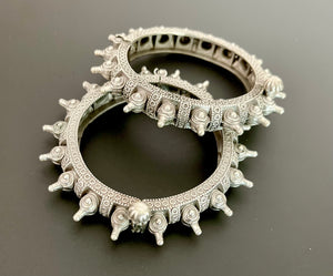 Oxidized German silver finish kada bangle set