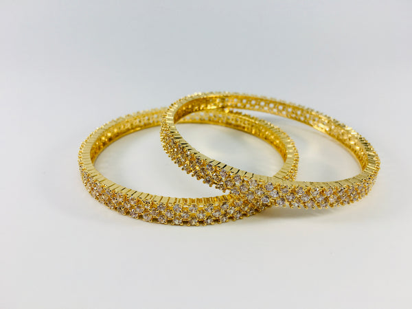 american diamond stone bangle pair