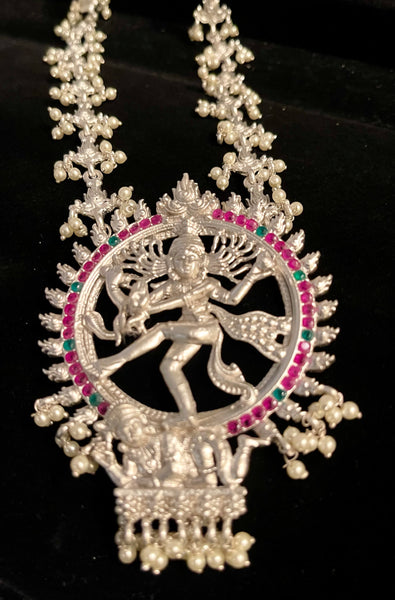 White metal nataraja pendant set