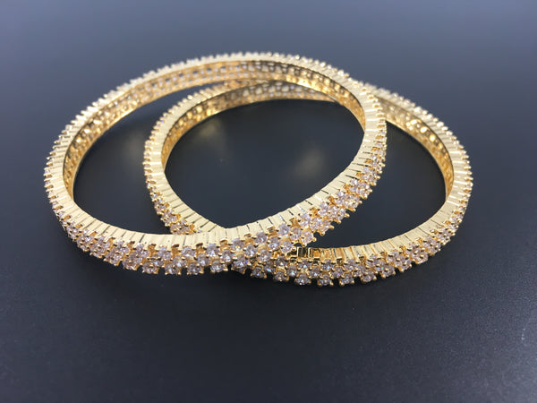 american diamond stone bangle pair